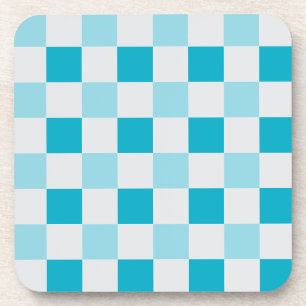 Dessous-de-verre Motif en damier blanc et bleu