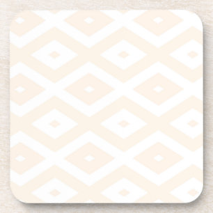 Dessous-de-verre Motif en diamant beige et blanc