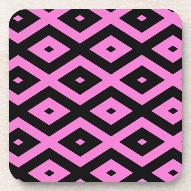Dessous-de-verre Motif en diamant rose et noir (Devant)