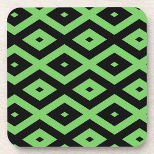 Dessous-de-verre Motif en diamant vert citron et noir