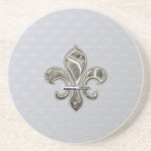 Dessous de verre Motif en grès  Fleur de Lys