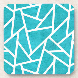 Dessous-de-verre Motif en mosaïque bleu-vert et blanc