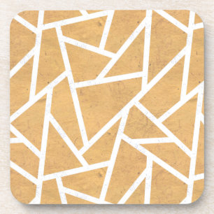 Dessous-de-verre Motif en mosaïque jaune et blanc