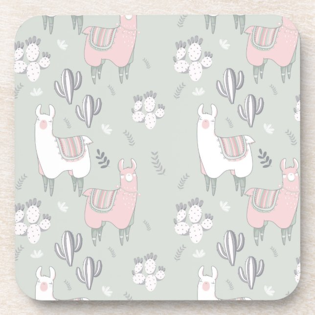 Dessous-de-verre Motif en pastel de lama (Devant)
