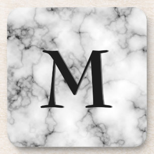 Dessous-de-verre Motif en pierre de Gem, gris / gris marbre & noir