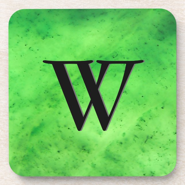 Dessous-de-verre Motif en pierre de Gem, Jade verte de Lime et Onyx (Devant)