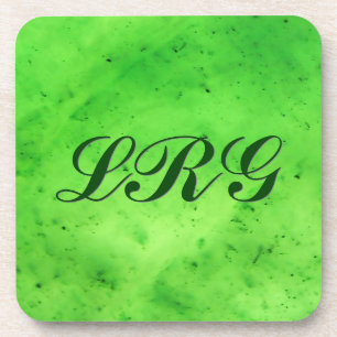 Dessous-de-verre Motif en pierre de Gem, Lime Green Jade Beverage C