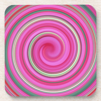 Dessous-de-verre Motif en spirale rose