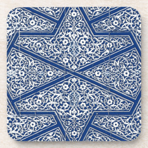 Dessous-de-verre Motif en tuiles persanes - bleu cobalt et blanc