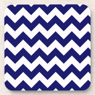Dessous-de-verre Motif en zig-zag audacieux de Chevron de bleu