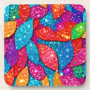 Dessous-de-verre Motif feuille Parties scintillant mousseuse