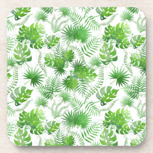 Dessous-de-verre motif Feuille vert 3D 01A Bleu BG