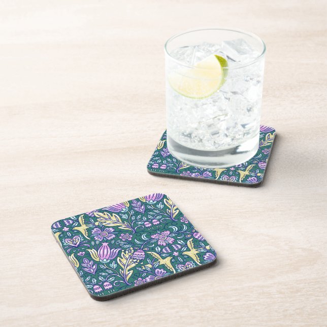 Dessous-de-verre Motif Fleurs et Oiseaux de Style Antique (Côté Droit)