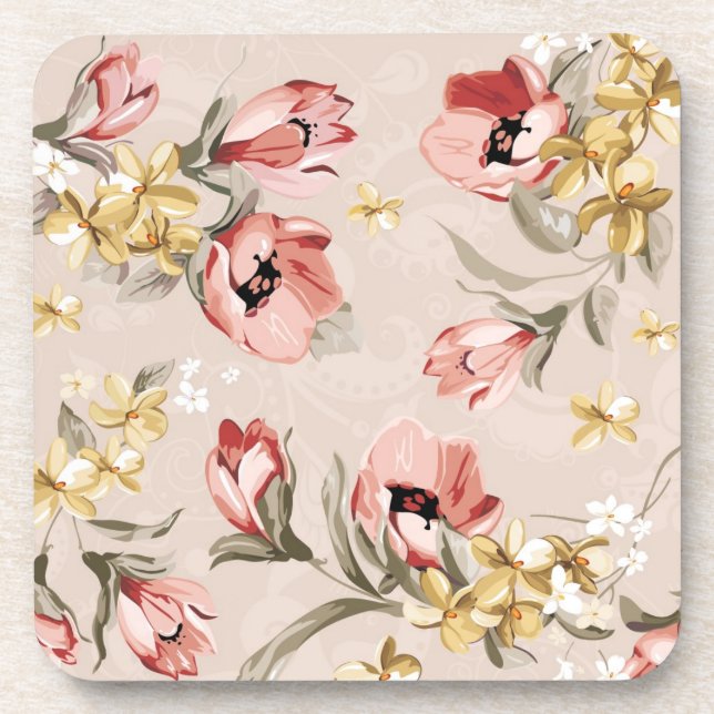 Dessous-de-verre Motif floral 3 d'élégance abstraite (Devant)