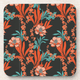 Dessous-de-verre Motif floral abstrait d'orange