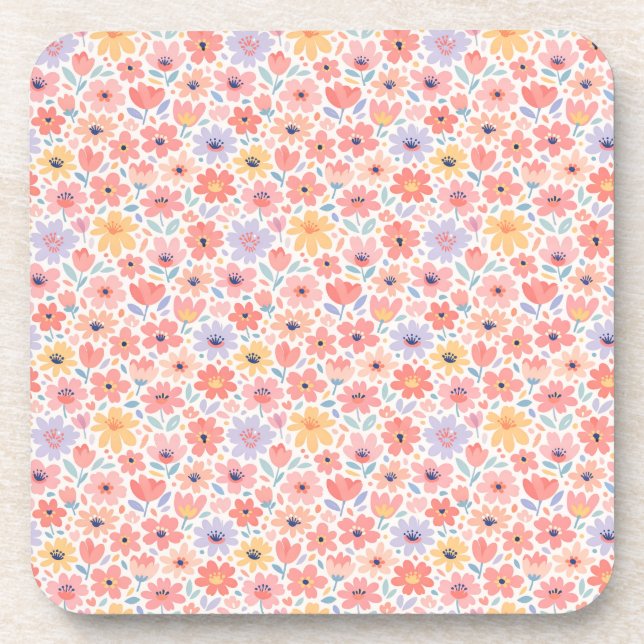 Dessous-de-verre Motif floral abstrait moderne (Devant)