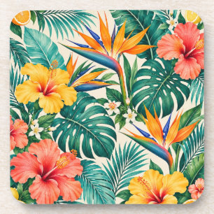 Dessous-de-verre Motif floral botanique Paradis tropical