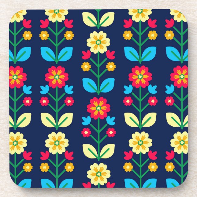 Dessous-de-verre Motif floral coloré (Devant)