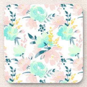 Dessous-de-verre Motif floral d'aquarelle