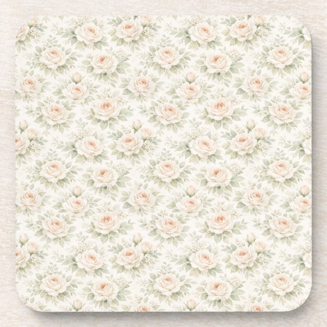 Dessous-de-verre Motif floral de mariage (Devant)