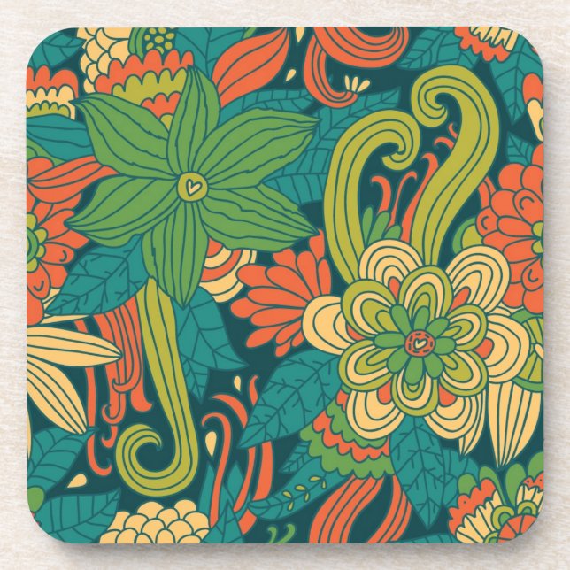 Dessous-de-verre Motif floral d'été (Devant)