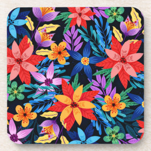 Dessous-de-verre Motif floral exotique coloré-68578