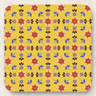 Dessous-de-verre Motif floral géométrique de style scandinave