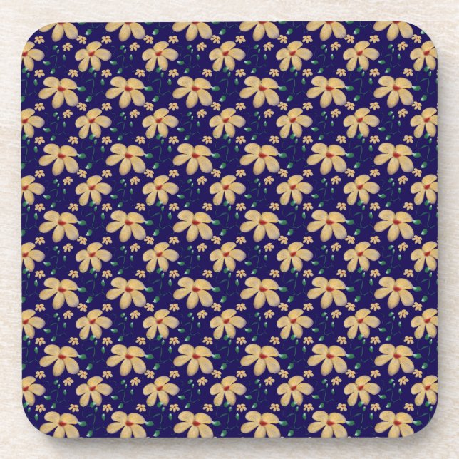 Dessous-de-verre Motif floral jaune (Devant)