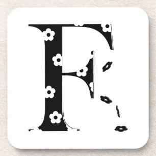 Dessous-de-verre Motif floral lettre F