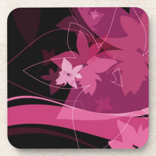 Dessous-de-verre Motif floral magenta