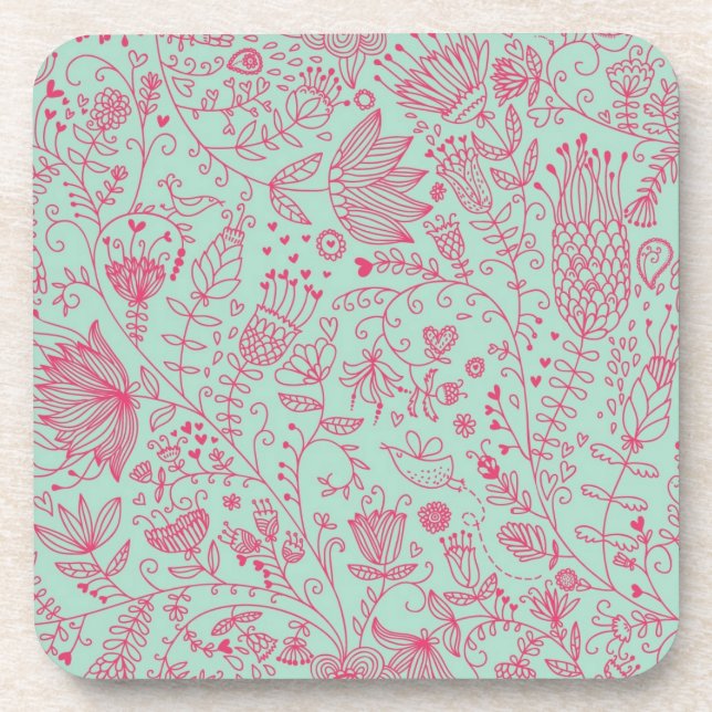 Dessous-de-verre Motif floral mignon d'été (Devant)