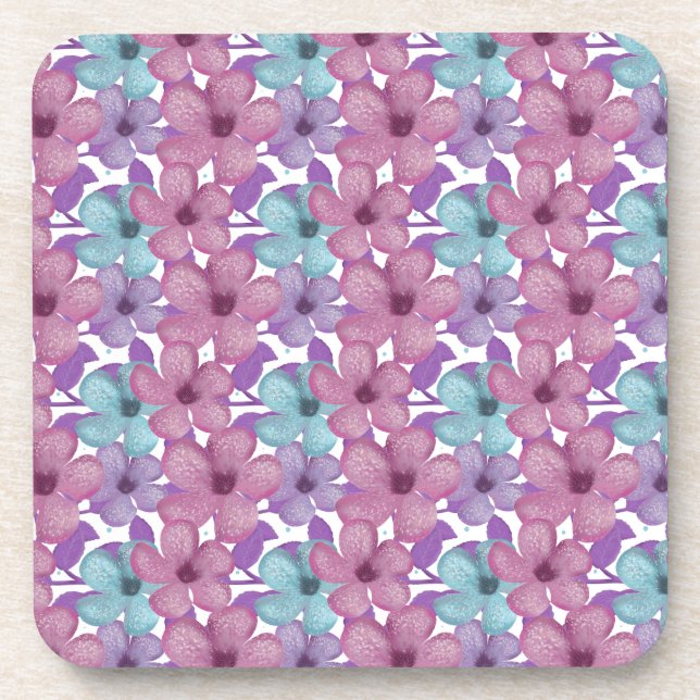 Dessous-de-verre Motif floral pastel (Devant)