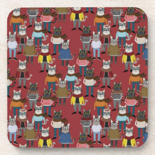 Dessous-de-verre Motif frais de chat de hippie