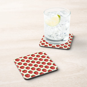 Dessous-de-verre Motif fraises, fraises rouges, fruits, feuilles