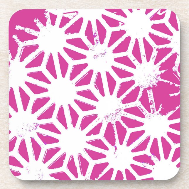 Dessous-de-verre Motif géométrique Fuchsia (Devant)
