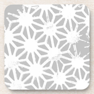 Dessous-de-verre Motif géométrique gris et blanc