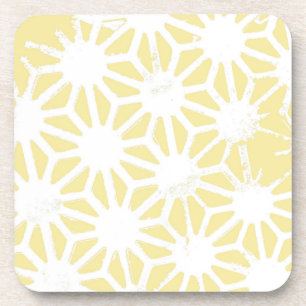 Dessous-de-verre Motif géométrique jaune citron