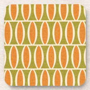 Dessous-de-verre Motif géométrique ovale de style moderne du milieu