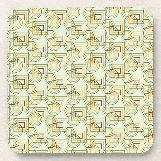 Dessous-de-verre Motif géométrique vert (Devant)