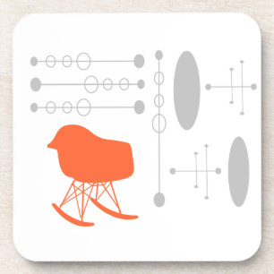 Dessous-de-verre Motif gris du milieu du siècle Silhouette