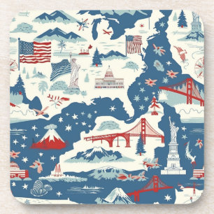 Dessous-de-verre Motif historique vintage-américain (2)
