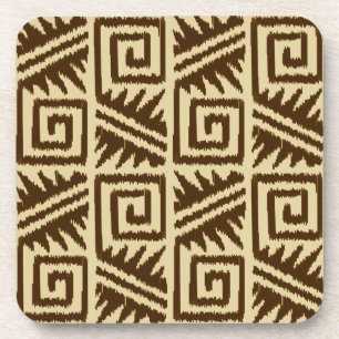 Dessous-de-verre Motif Ikat Aztec - Brown foncé et Tan