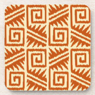 Dessous-de-verre Motif Ikat Aztec - Mandarin et orange clair
