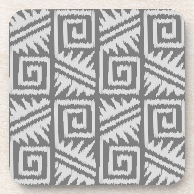 Dessous-de-verre Motif Ikat Aztec - Nuances de gris / gris (Devant)
