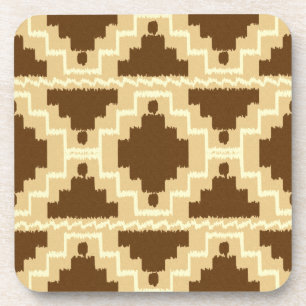 Dessous-de-verre Motif Ikat Aztec - Tan, brun et crème