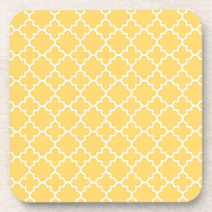 Dessous-de-verre Motif jaune de Quatrefoil