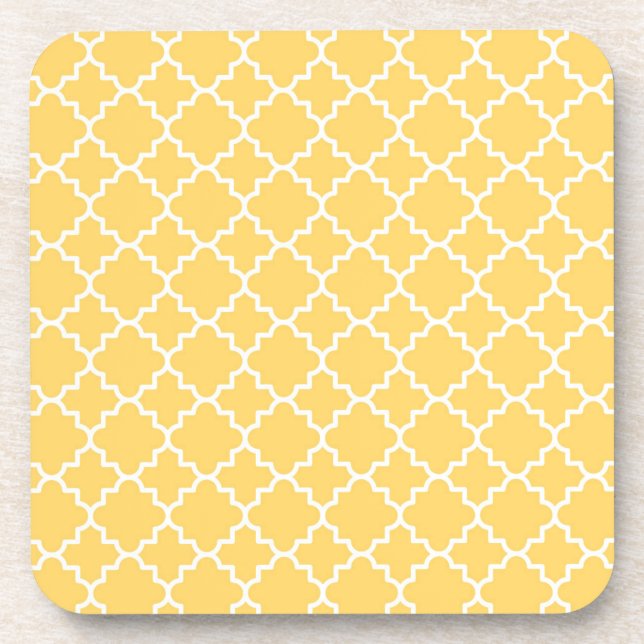 Dessous-de-verre Motif jaune de Quatrefoil (Devant)