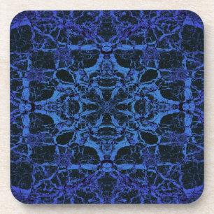Dessous-de-verre Motif kaléidoscope bleu