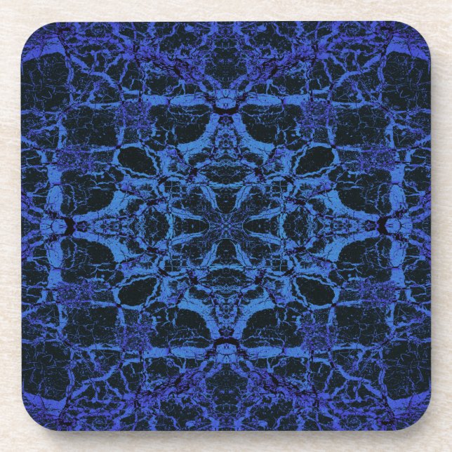 Dessous-de-verre Motif kaléidoscope bleu (Devant)