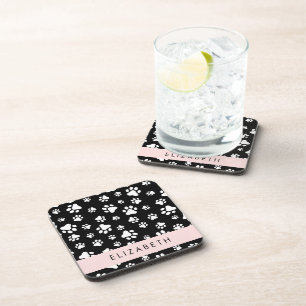 Dessous-de-verre Motif mâle, Patrouilles de chien, Noir et Blanc, V